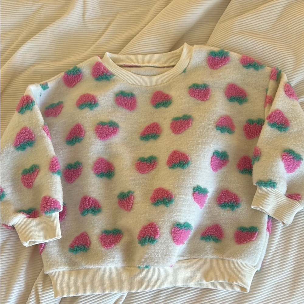 Cozy Pink Strawberry Sweater